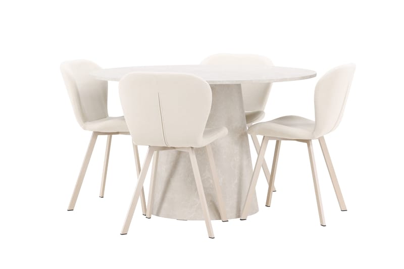 Rund matgrupp Venture Home Beige Beige 4st - Møbler - Borde - Spisebordssæt