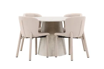 Rund matgrupp Venture Home Beige Beige 4st - Møbler - Borde - Spisebordssæt