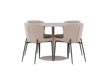 Rund matgrupp Venture Home Beige Beige 4st - Møbler - Borde - Spisebordssæt