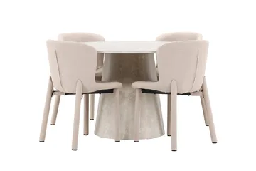 Rund matgrupp Venture Home Beige Beige 4st - Møbler - Borde - Spisebordssæt