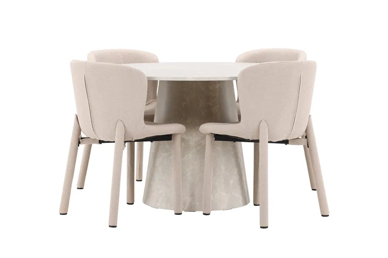 Rund matgrupp Venture Home Beige Beige 4st - Møbler - Borde - Spisebordssæt