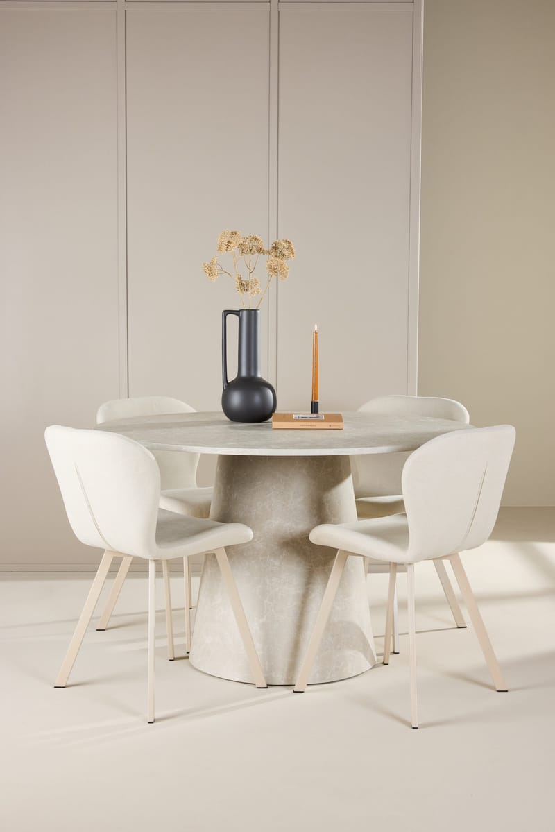 Rund matgrupp Venture Home Beige Beige 4st - Møbler - Borde - Spisebordssæt