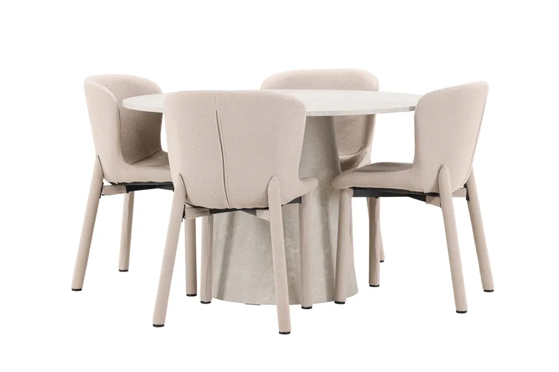 Rund matgrupp Venture Home Beige Beige 4st - Møbler - Borde - Spisebordssæt