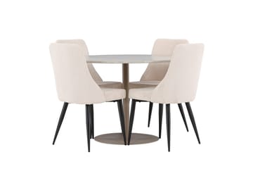 Rund matgrupp Venture Home Beige Beige 4st - Møbler - Borde - Spisebordssæt