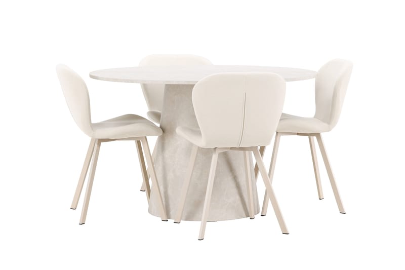 Rund matgrupp Venture Home Beige Beige 4st - Møbler - Borde - Spisebordssæt