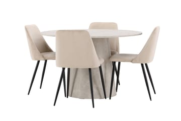 Rund matgrupp Venture Home Beige Beige 4st - Møbler - Borde - Spisebordssæt