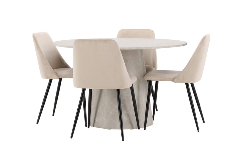 Rund matgrupp Venture Home Beige Beige 4st - Møbler - Borde - Spisebordssæt