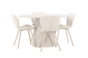 Rund matgrupp Venture Home Beige Beige 4st - Møbler - Borde - Spisebordssæt