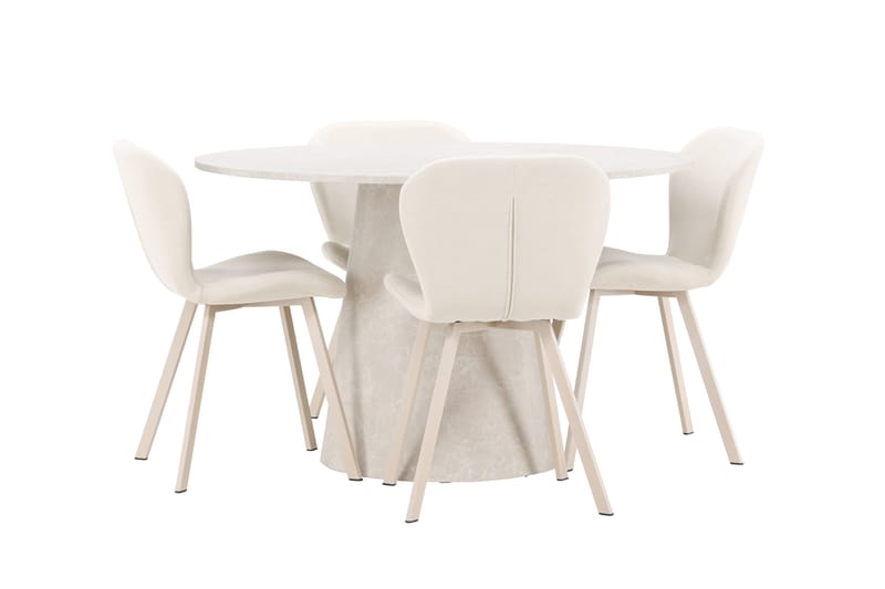 Rund matgrupp Venture Home Beige Beige 4st - Møbler - Borde - Spisebordssæt