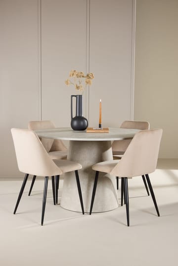 Rund matgrupp Venture Home Beige Beige 4st - Møbler - Borde - Spisebordssæt