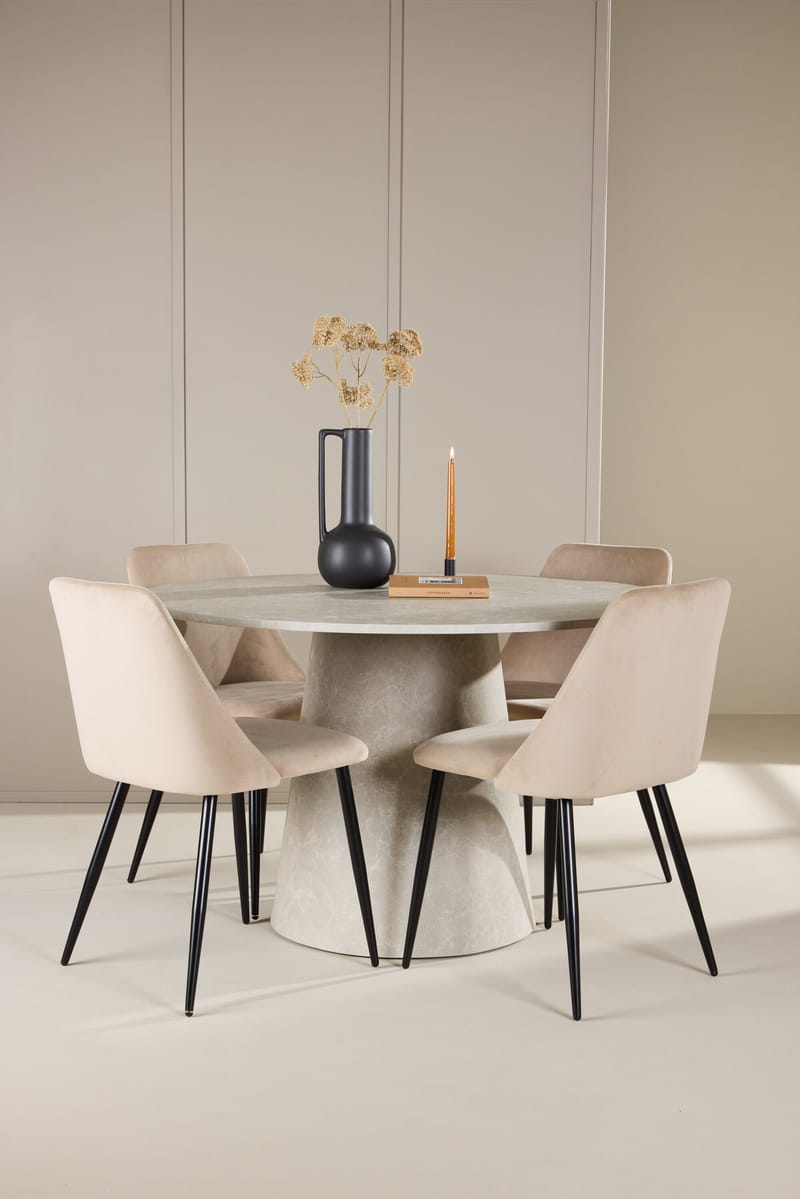 Rund matgrupp Venture Home Beige Beige 4st - Møbler - Borde - Spisebordssæt