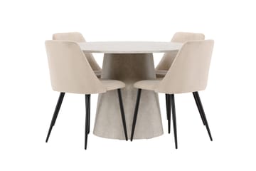 Rund matgrupp Venture Home Beige Beige 4st - Møbler - Borde - Spisebordssæt