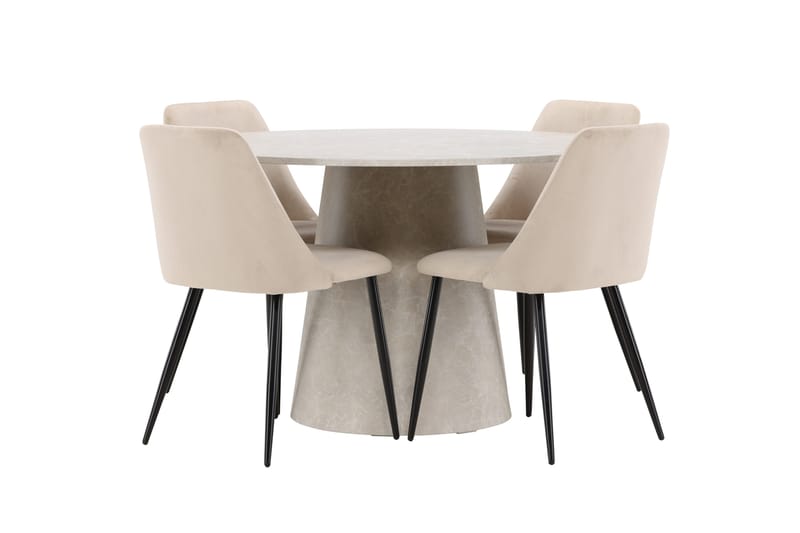 Rund matgrupp Venture Home Beige Beige 4st - Møbler - Borde - Spisebordssæt