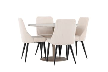 Rund matgrupp Venture Home Beige Beige 4st - Møbler - Borde - Spisebordssæt