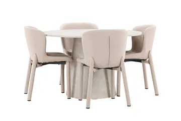 Rund matgrupp Venture Home Beige Beige 4st - Møbler - Borde - Spisebordssæt