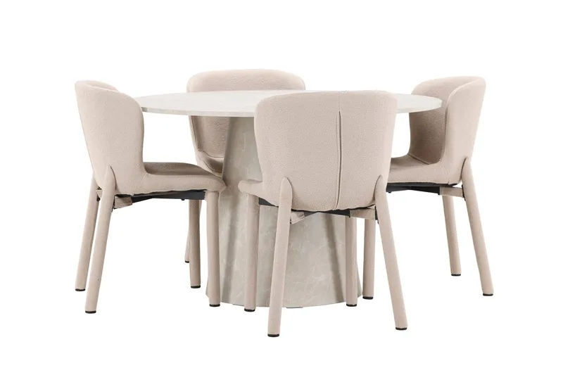 Rund matgrupp Venture Home Beige Beige 4st - Møbler - Borde - Spisebordssæt