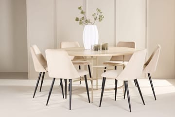 Rund matgrupp Venture Home Beige Beige 6st - Møbler - Borde - Spisebordssæt