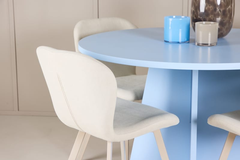 Rund matgrupp Venture Home Beige Blå 4st - Møbler - Borde - Spisebordssæt