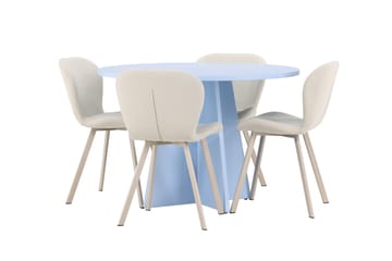 Rund matgrupp Venture Home Beige Blå 4st - Møbler - Borde - Spisebordssæt