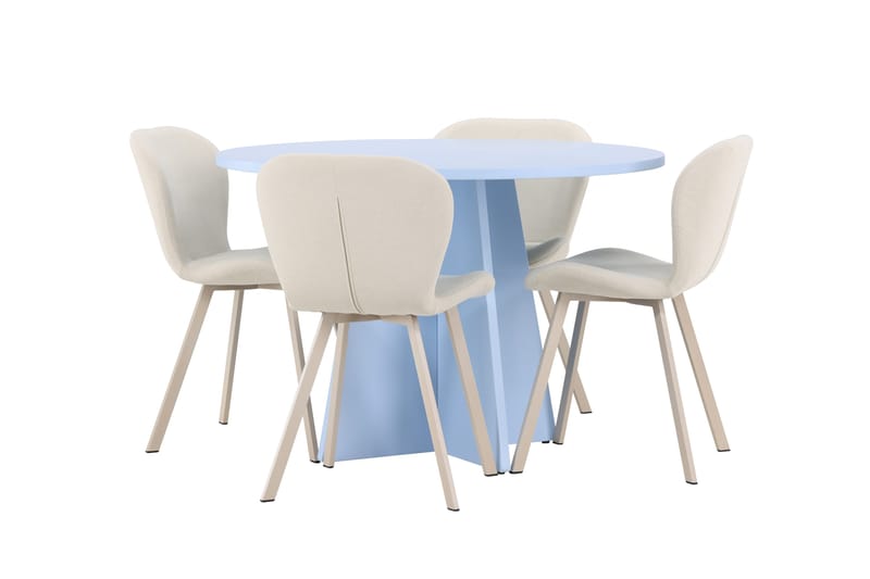 Rund matgrupp Venture Home Beige Blå 4st - Møbler - Borde - Spisebordssæt