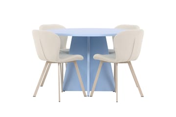 Rund matgrupp Venture Home Beige Blå 4st - Møbler - Borde - Spisebordssæt