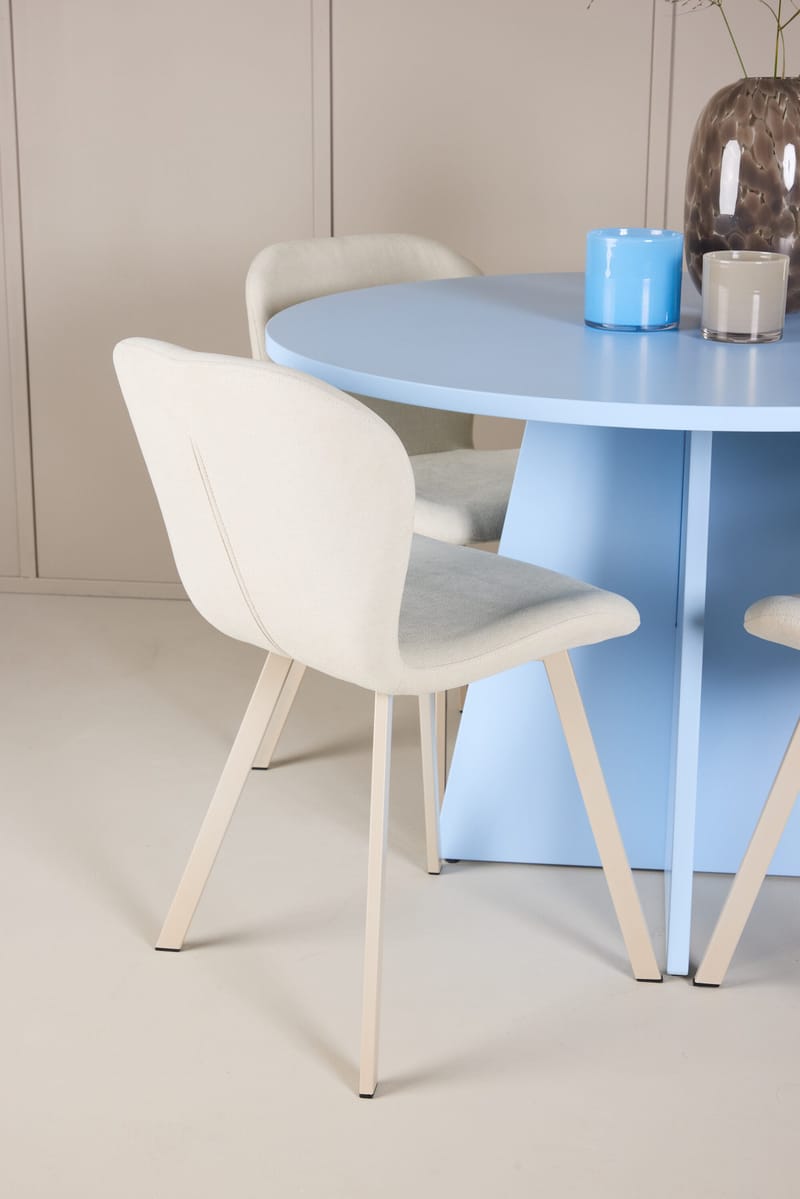Rund matgrupp Venture Home Beige Blå 4st - Møbler - Borde - Spisebordssæt