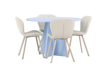 Rund matgrupp Venture Home Beige Blå 4st - Møbler - Borde - Spisebordssæt