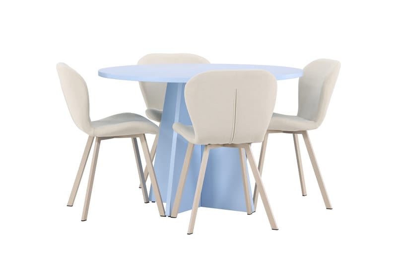 Rund matgrupp Venture Home Beige Blå 4st - Møbler - Borde - Spisebordssæt