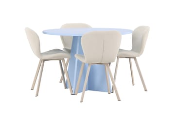 Rund matgrupp Venture Home Beige Blå 4st - Møbler - Borde - Spisebordssæt