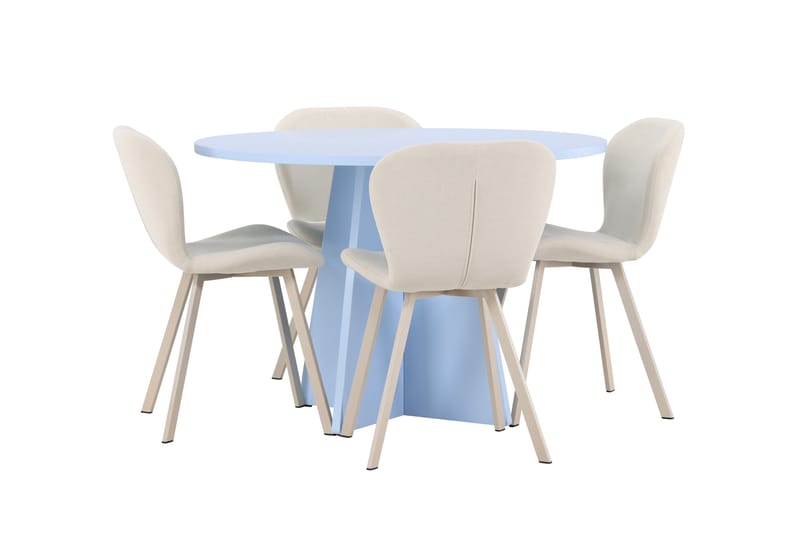 Rund matgrupp Venture Home Beige Blå 4st - Møbler - Borde - Spisebordssæt