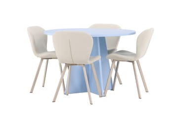 Rund matgrupp Venture Home Beige Blå 4st - Møbler - Borde - Spisebordssæt