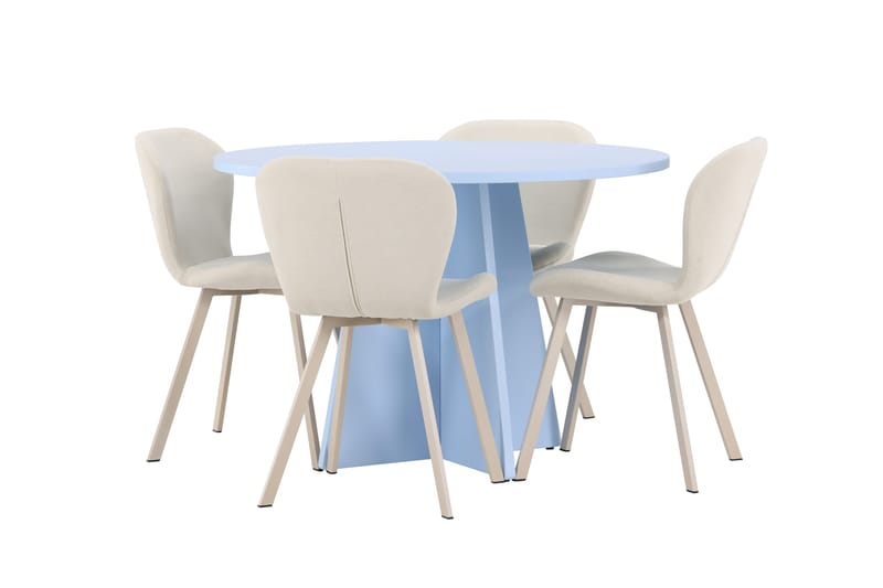 Rund matgrupp Venture Home Beige Blå 4st - Møbler - Borde - Spisebordssæt