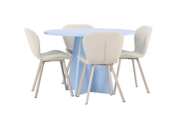 Rund matgrupp Venture Home Beige Blå 4st - Møbler - Borde - Spisebordssæt