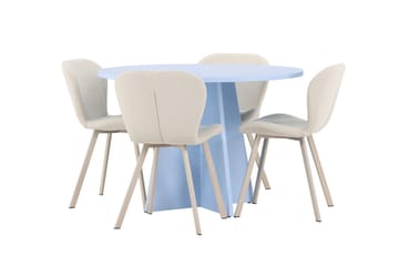 Rund matgrupp Venture Home Beige Blå 4st - Møbler - Borde - Spisebordssæt