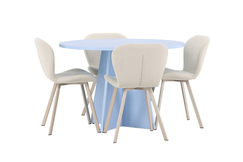 Rund matgrupp Venture Home Beige Blå 4st - Møbler - Borde - Spisebordssæt
