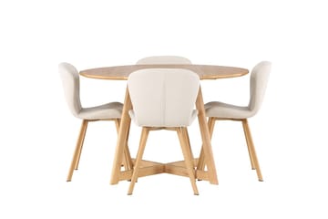 Rund matgrupp Venture Home Beige Brun 4st - Møbler - Borde - Spisebordssæt