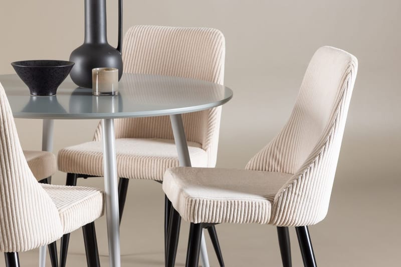 Rund matgrupp Venture Home Beige Grå 4st - Møbler - Borde - Spisebordssæt