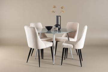 Rund matgrupp Venture Home Beige Grå 4st - Møbler - Borde - Spisebordssæt