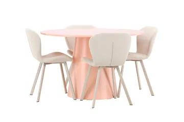Rund matgrupp Venture Home Beige Koppar 4st - Møbler - Borde - Spisebordssæt