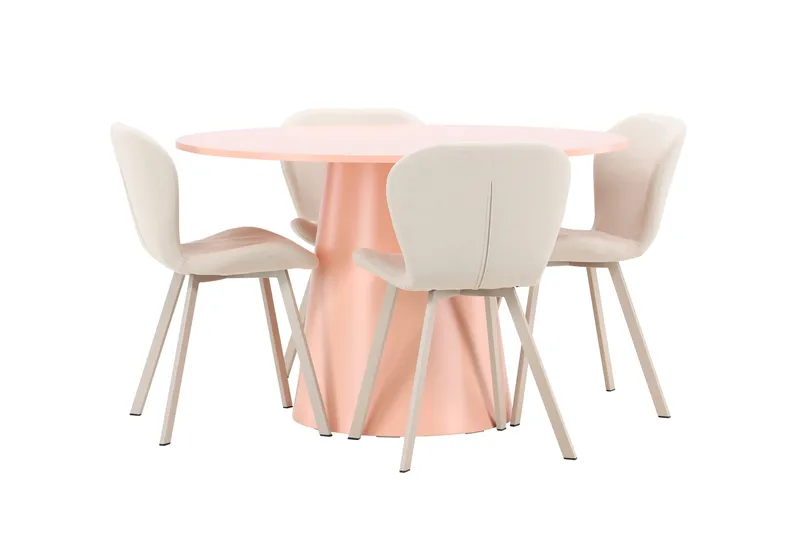 Rund matgrupp Venture Home Beige Koppar 4st - Møbler - Borde - Spisebordssæt