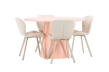 Rund matgrupp Venture Home Beige Koppar 4st - Møbler - Borde - Spisebordssæt