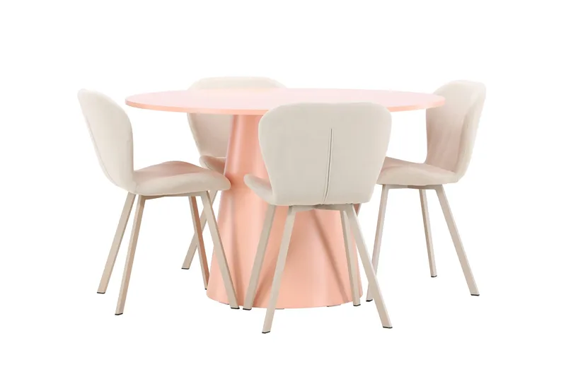 Rund matgrupp Venture Home Beige Koppar 4st - Møbler - Borde - Spisebordssæt