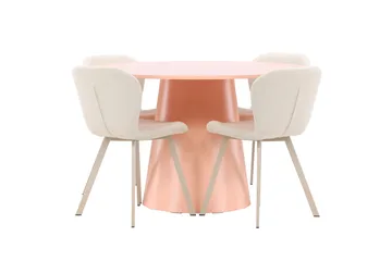 Rund matgrupp Venture Home Beige Koppar 4st - Møbler - Borde - Spisebordssæt