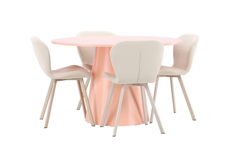Rund matgrupp Venture Home Beige Koppar 4st - Møbler - Borde - Spisebordssæt