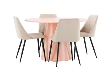 Rund matgrupp Venture Home Beige Koppar 4st - Møbler - Borde - Spisebordssæt