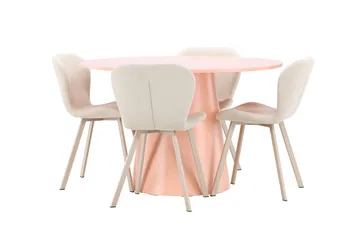 Rund matgrupp Venture Home Beige Koppar 4st - Møbler - Borde - Spisebordssæt
