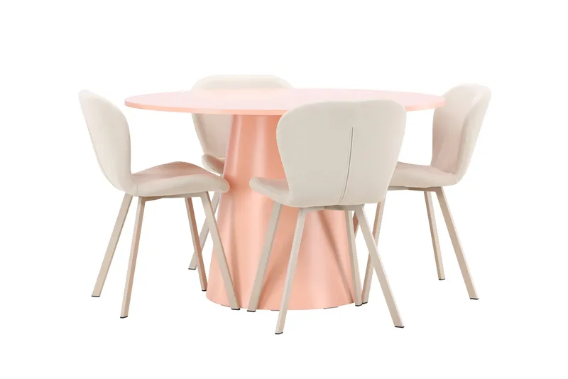 Rund matgrupp Venture Home Beige Koppar 4st - Møbler - Borde - Spisebordssæt