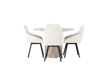 Rund matgrupp Venture Home Beige Ljust trä 4st - Møbler - Borde - Spisebordssæt