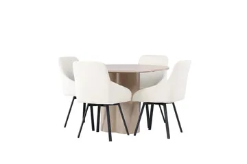 Rund matgrupp Venture Home Beige Ljust trä 4st - Møbler - Borde - Spisebordssæt