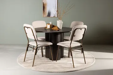 Mørkebrun - Beige och svart med mörkbruna ben